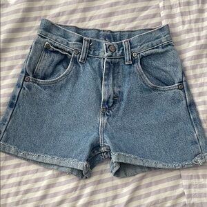Classic High-Rise Blue Denim Shorts